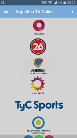 Argentina TV Online для Android — скриншот 1