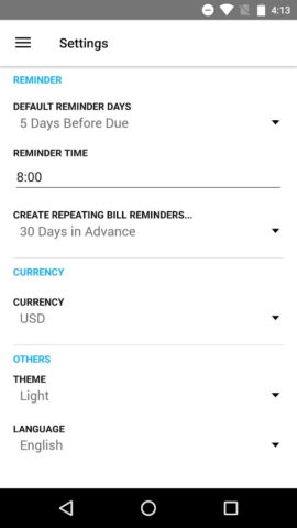 Напоминание о счете для Android — скриншот 5