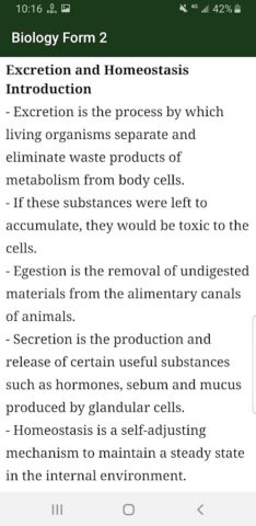 Biology Notes Form 2 Offline для Android — скриншот 1
