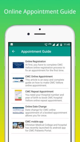 CMC Vellore Patient Guide для Android — скриншот 5