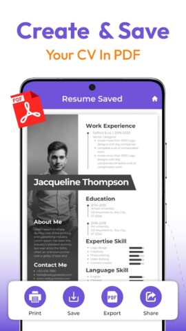 CV Maker & Resume PDF Convert для Android — скриншот 3