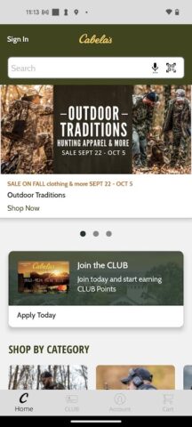Cabela’s для Android — скриншот 1
