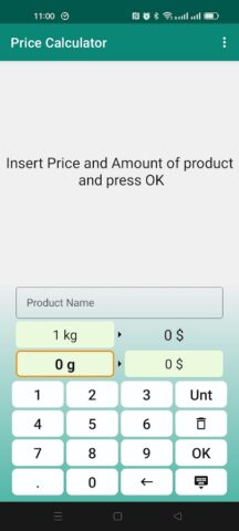Калькулятор Цена за кг для Android — скриншот 1
