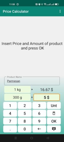 Калькулятор Цена за кг для Android — скриншот 2