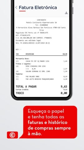 Cartão Continente для Android — скриншот 5