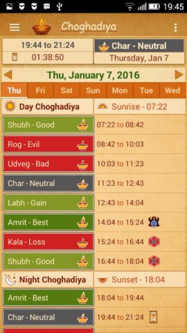 Choghadiya для Android — скриншот 3