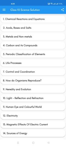 Class 10 Science Solution для Android — скриншот 1