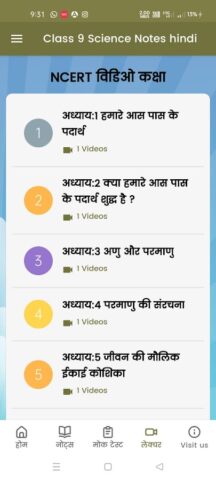 Class 9 Science Notes in Hindi для Android — скриншот 3