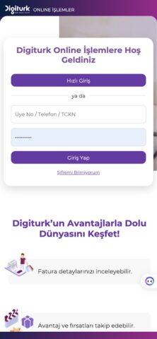 Digiturk Online İşlemler для Android — скриншот 1