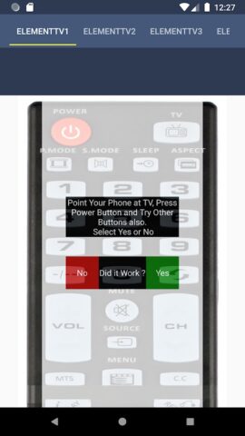 Element TV Remote для Android — скриншот 3