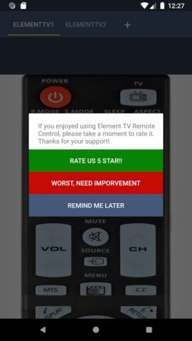 Element TV Remote для Android — скриншот 5