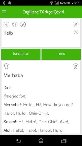 English Turkish Translator для Android — скриншот 3