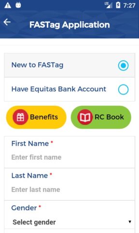 Equitas FASTag App для Android — скриншот 3