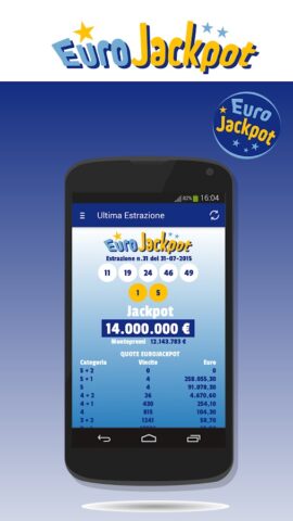 Estrazioni EuroJackpot для Android — скриншот 1