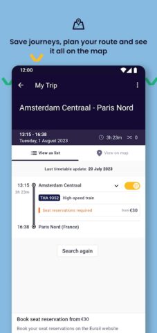 Eurail/Interrail Rail Planner для Android — скриншот 3
