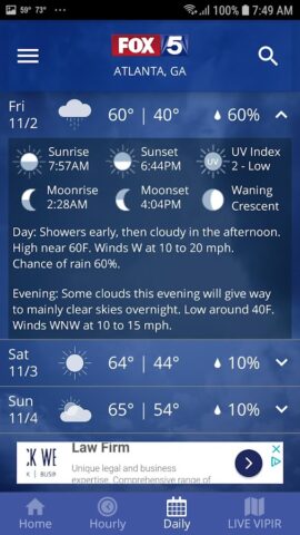 FOX 5 Storm Team Weather Radar для Android — скриншот 5