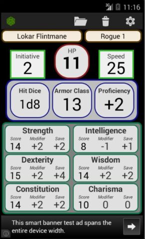 Fifth Edition Character Sheet для Android — скриншот 1