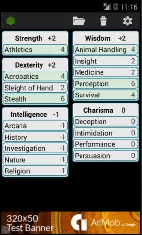 Fifth Edition Character Sheet для Android — скриншот 2