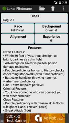 Fifth Edition Character Sheet для Android — скриншот 5