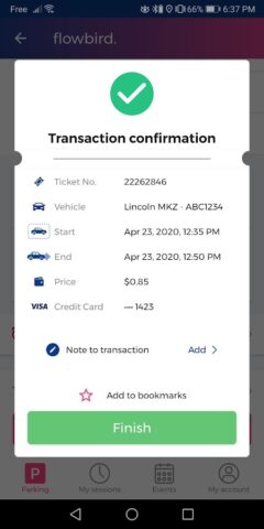 Flowbird Parking для Android — скриншот 3
