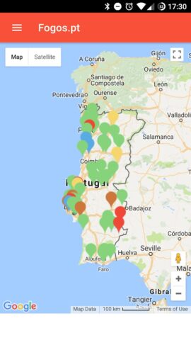 Fogos.pt для Android — скриншот 1