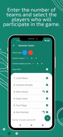 Game Teams Generator для Android — скриншот 3