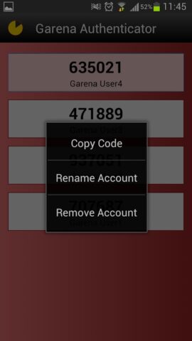 Garena Authenticator для Android — скриншот 4