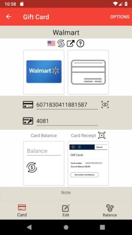 Gift Card Balance для Android — скриншот 3