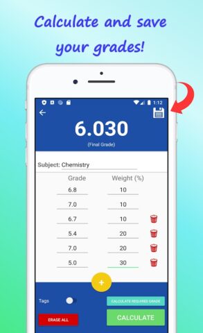 Grades Calculator 2020 Finals для Android — скриншот 1