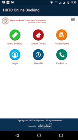 HRTC Online Booking Official для Android — скриншот 1