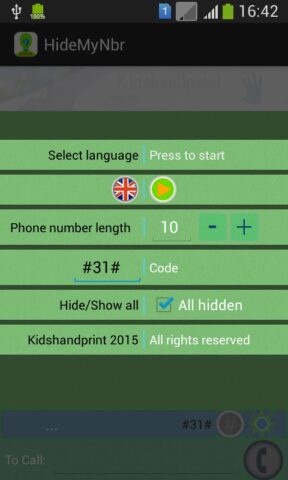 Hide My phone number для Android — скриншот 1