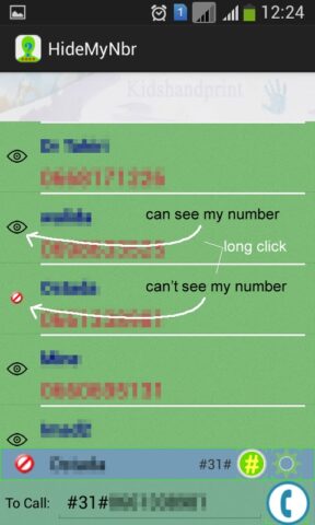 Hide My phone number для Android — скриншот 2