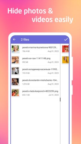 скрыть фото, видео для Android — скриншот 5