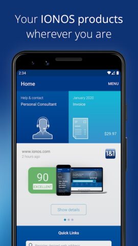 IONOS для Android — скриншот 1