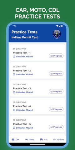 Indiana BMV Practice Test для Android — скриншот 1