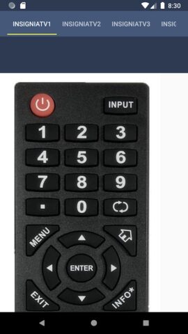 Insignia TV Remote для Android — скриншот 2