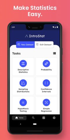 IntroStat — Statistics Solver для Android — скриншот 1