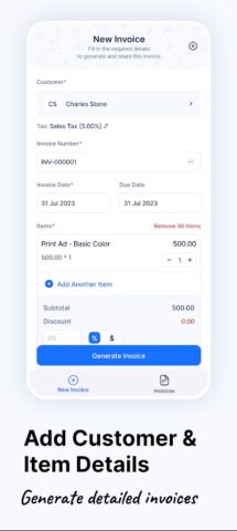 Invoice Generator — Zoho для Android — скриншот 1