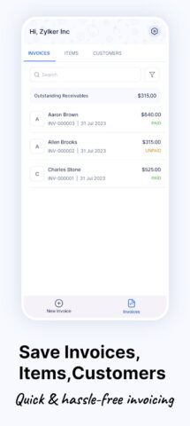 Invoice Generator — Zoho для Android — скриншот 2