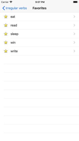 Irregular verbs для iOS — скриншот 4