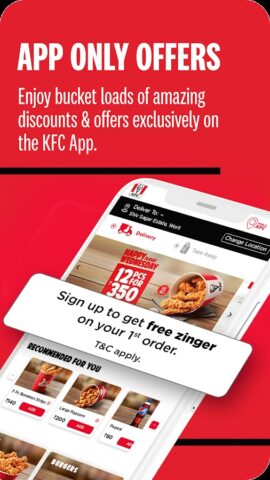 KFC India online ordering app для Android — скриншот 2