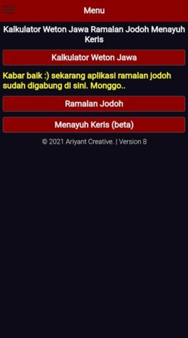 Kalkulator Weton Jawa Lengkap для Android — скриншот 1