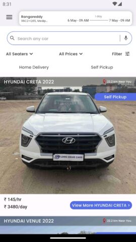 Long Drive Cars — Car Rental для Android — скриншот 2