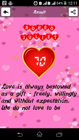 Love Calculator для Android — скриншот 3