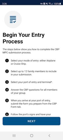 Mobile Passport Control для Android — скриншот 3
