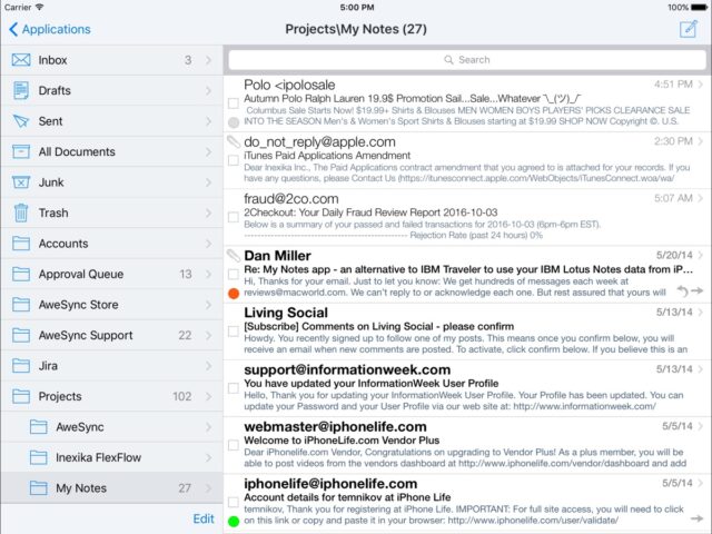 My Notes — клиент HCL Notes для iOS — скриншот 2