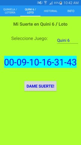 Números de la Suerte для Android — скриншот 2