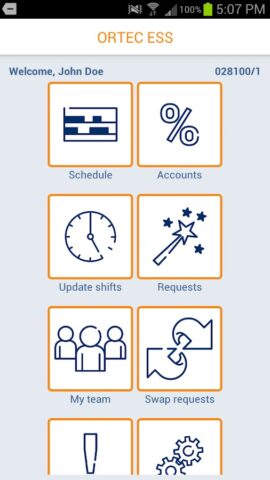 ORTEC Employee Self Service для Android — скриншот 1