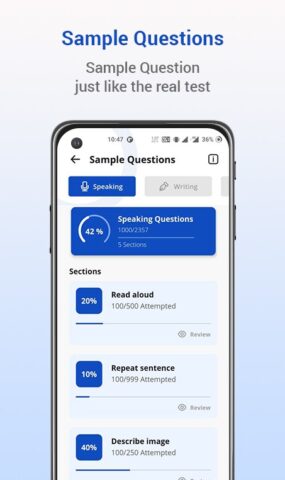 PTE Tutorials — Exam Practice для Android — скриншот 2