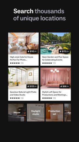 Peerspace — Rent Unique Venues для Android — скриншот 2